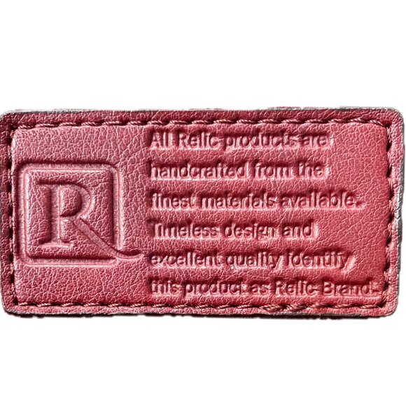 RELIC by Fossil Red Burgundy Leather Shoulder/Handbag Zipper Pockets NWT - Picture 9 of 14